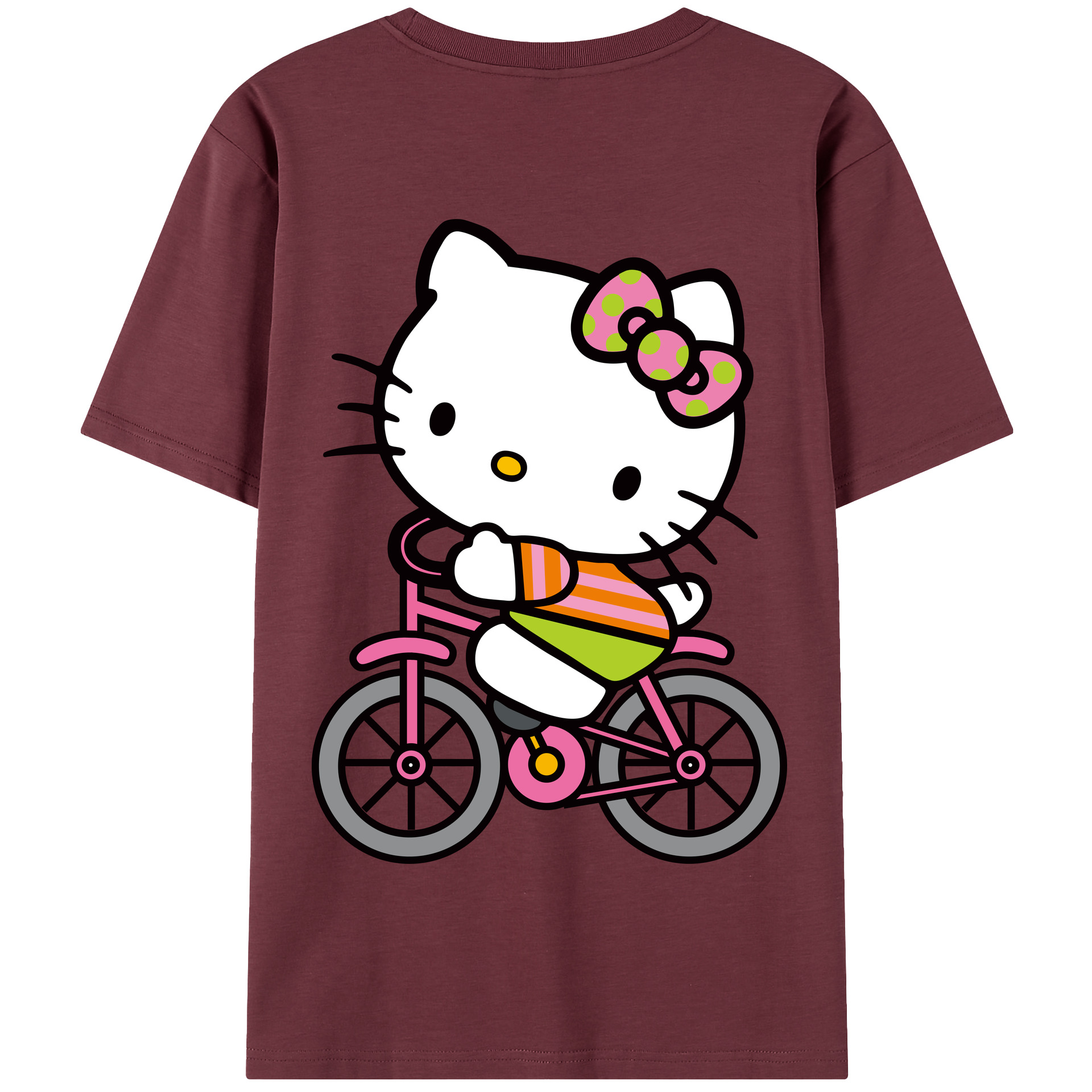 （画像用） Hello Kitty ハローキティ 綿100％半袖Tシャツ（背面プリント）